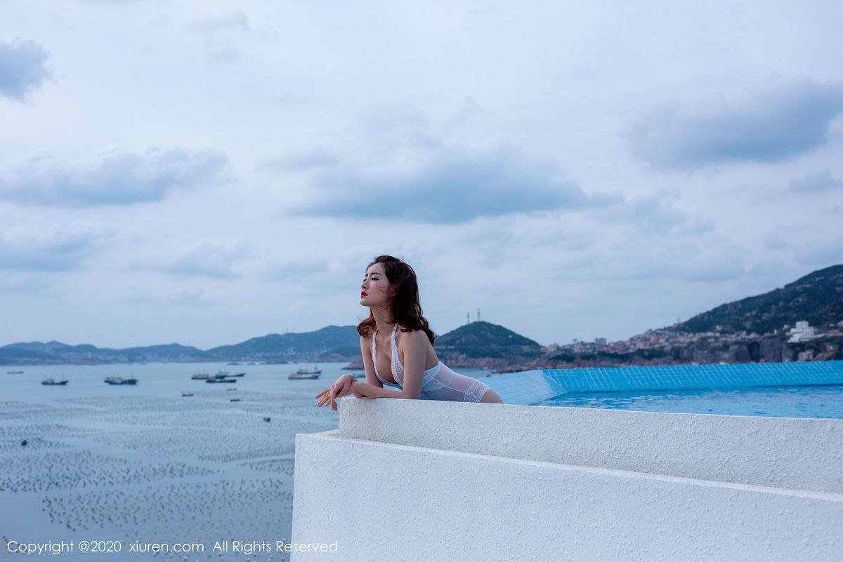 秀人网性感女神沈梦瑶白色蕾丝连体比基尼诱惑曼妙写真-30