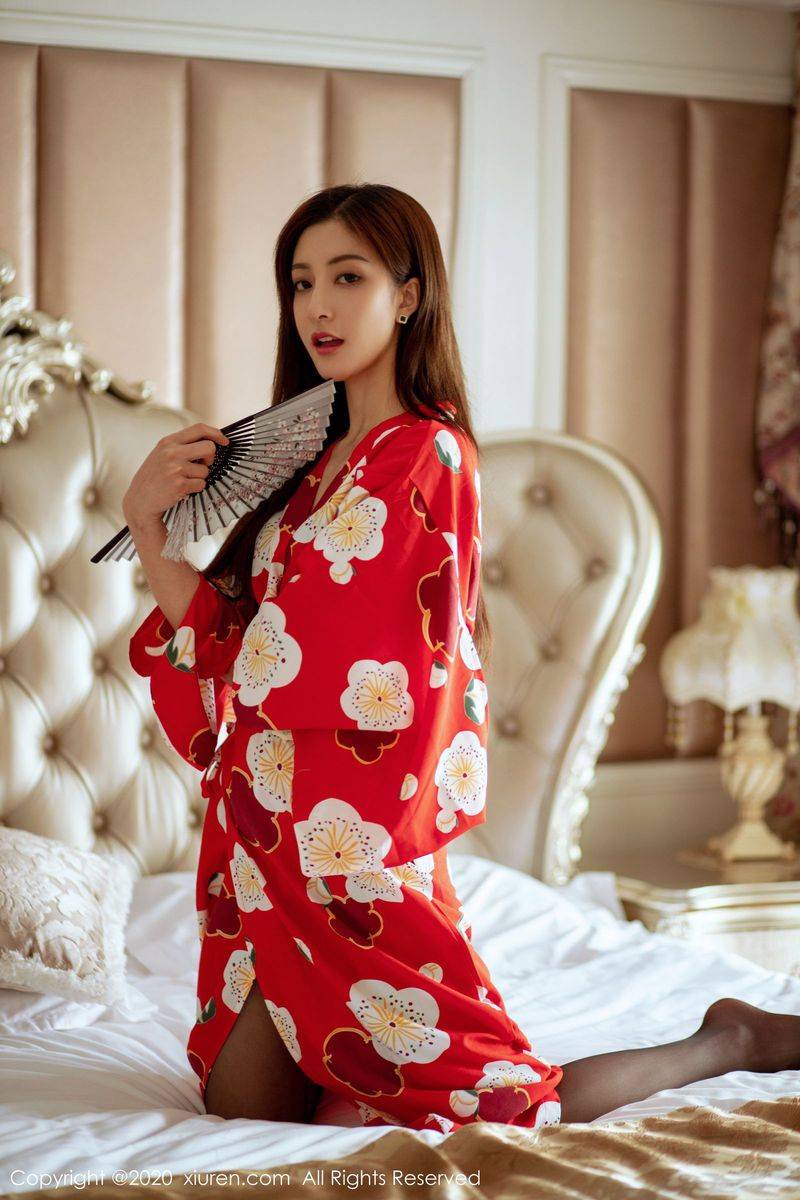 秀人网美女模特林文文yooki黑丝美腿和服主题极致性感写真-17
