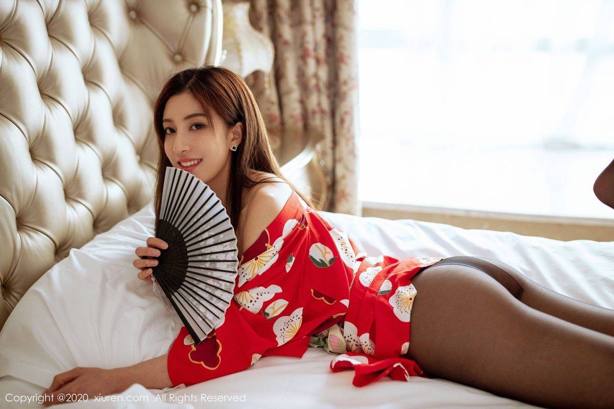 秀人网美女模特林文文yooki黑丝美腿和服主题极致性感写真-41