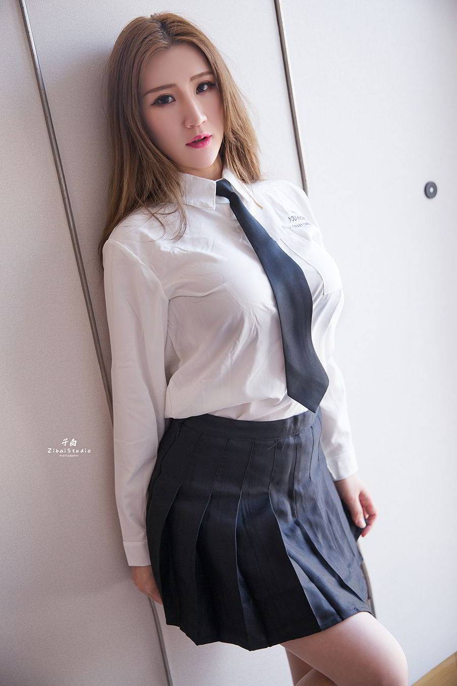 头条女神美女模特Miss玄子白衬衫校服诱惑制服性感写真-10