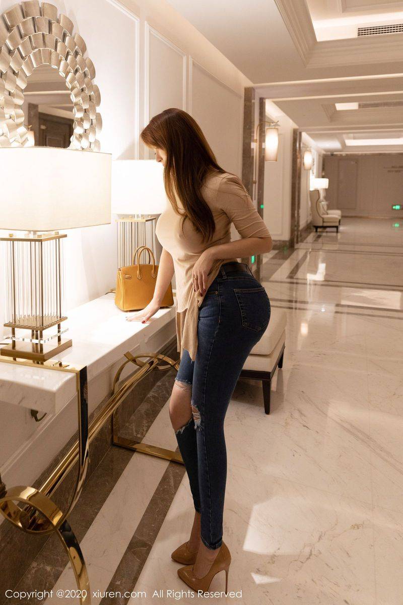 秀人网性感女神Egg尤妮丝牛仔裤真空丁字裤诱惑大尺度写真-7