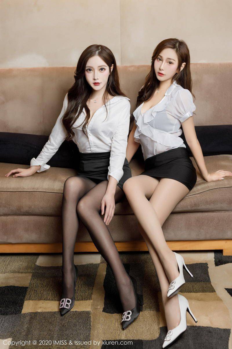 爱蜜社姐妹花Lavinia肉&小琳丝袜美腿性感超短裙职场OL套图-15