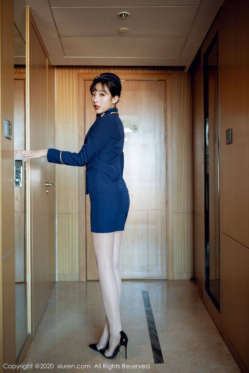 秀人网美女模特陈小喵空姐制服丝袜美腿内衣诱惑视觉写真-6