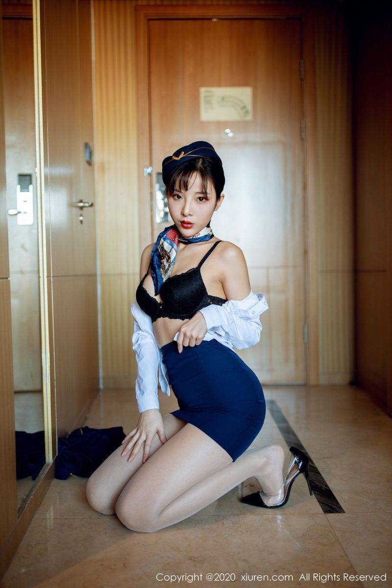 秀人网美女模特陈小喵空姐制服丝袜美腿内衣诱惑视觉写真-19