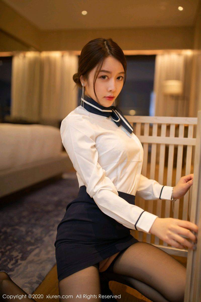 秀人网性感女神夏诗诗Sally黑丝美腿内衣诱惑制服私房写真-15