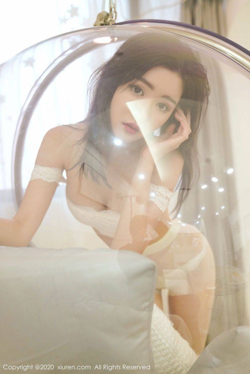 秀人网性感女神沈梦瑶丝袜美腿白色蕾丝内衣诱惑私房写真-19