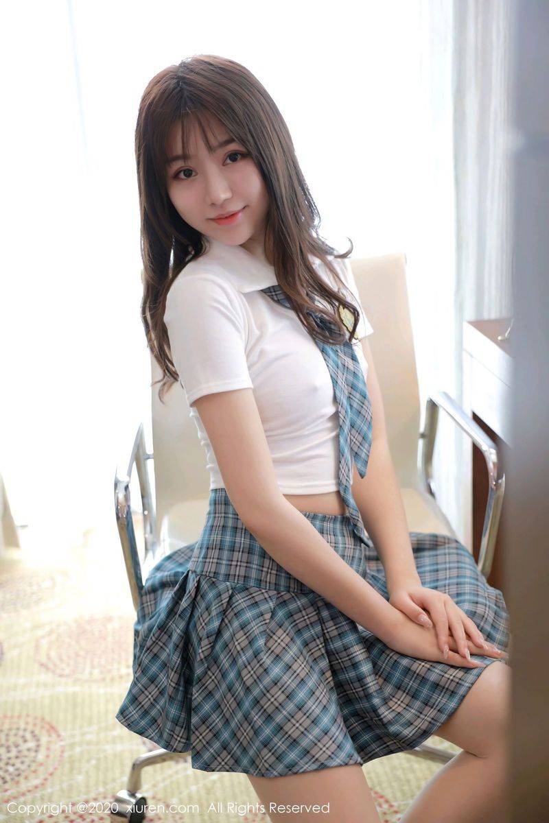 秀人网新人模特梦梵经典JK少女制服系列曼妙多姿首套写真-48