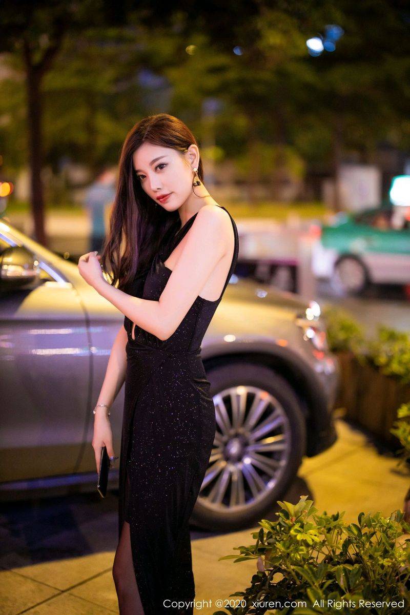 秀人网性感女神杨晨晨sugar黑丝美腿与典雅礼裙娇柔足量写真-5