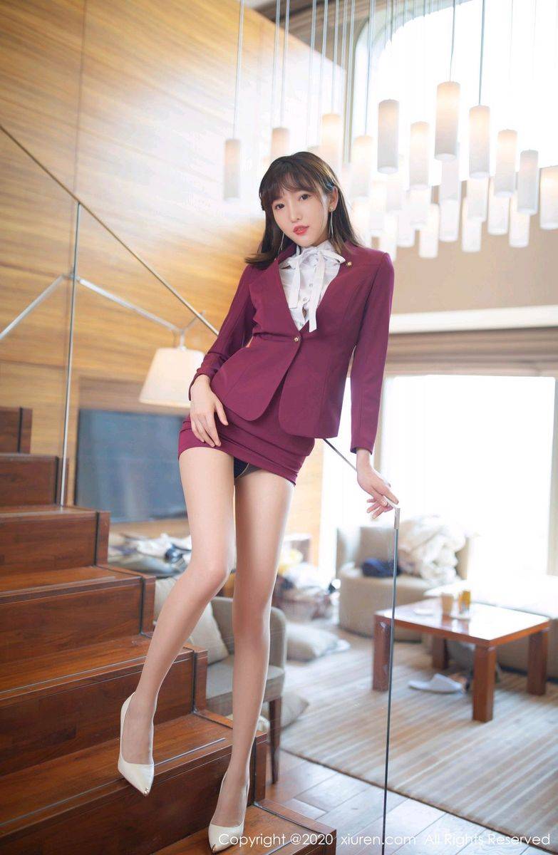 秀人网美女模特陆萱萱空姐制服丝袜美腿内衣诱惑系列写真-10