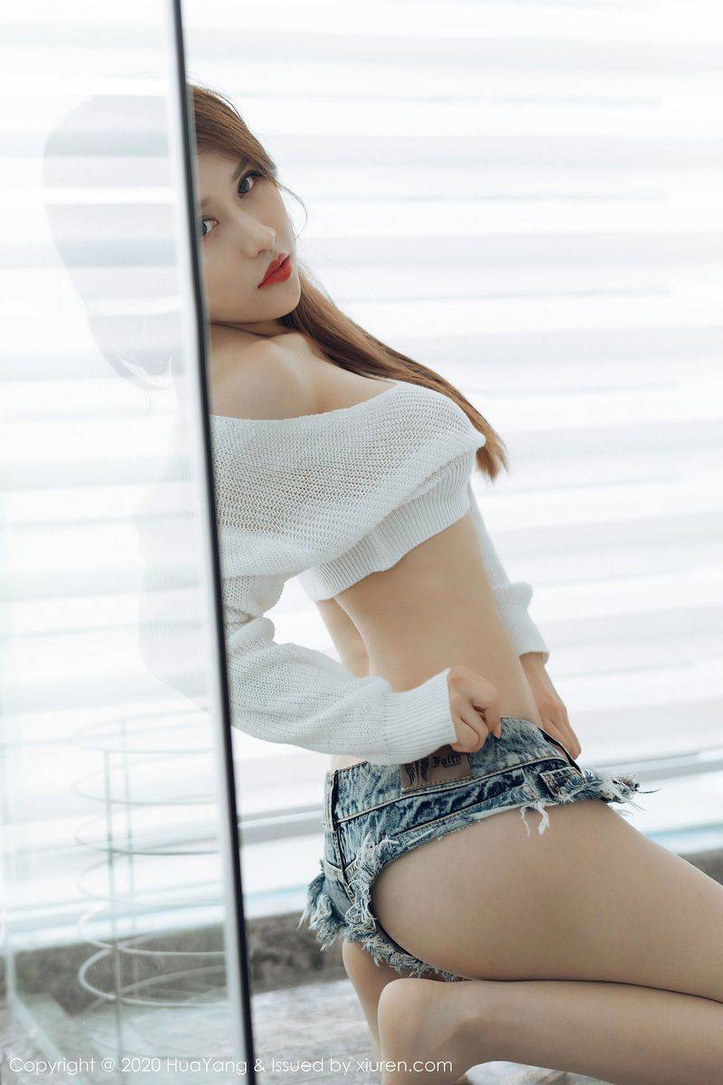 花漾Show美女模特徐安安超短牛仔裤&浑圆美臀御姐气息套图-7