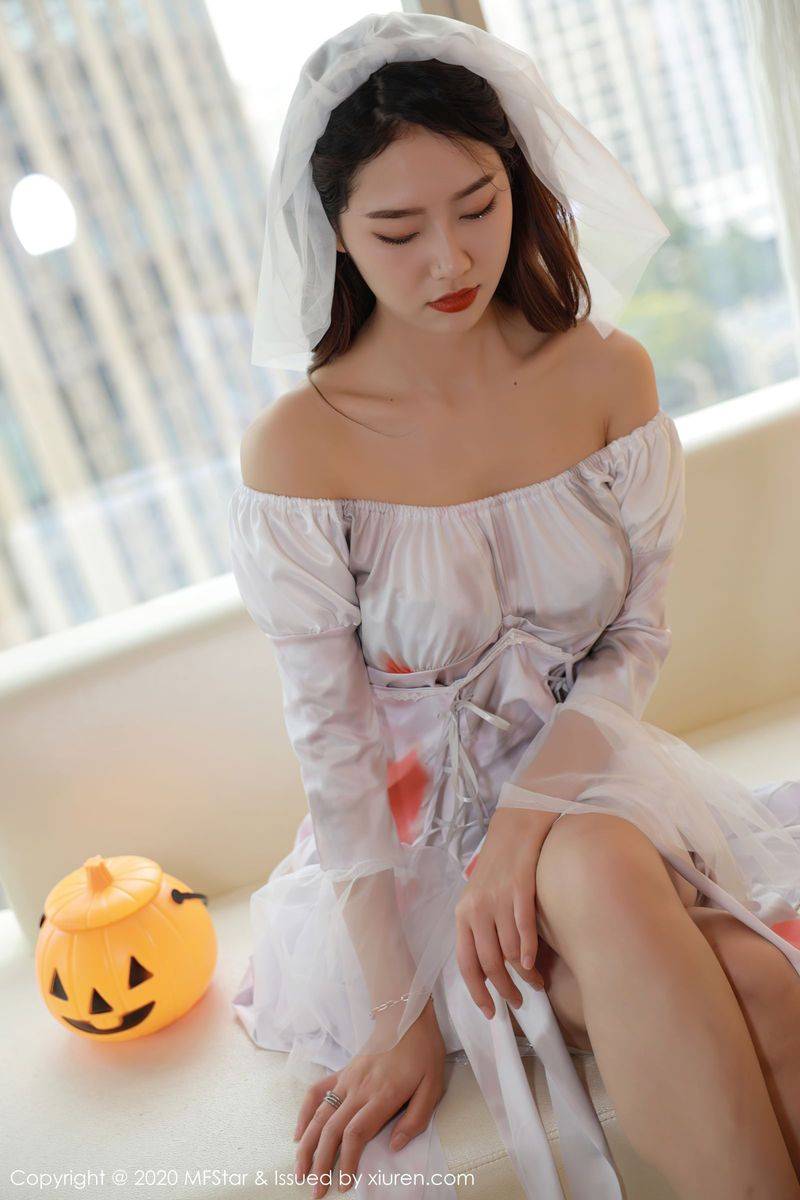 模范学院美女模特方子萱万圣节鬼新娘主题美感与魅惑写真-13