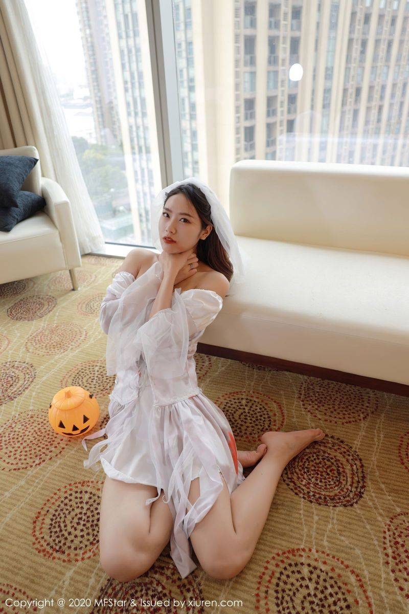 模范学院美女模特方子萱万圣节鬼新娘主题美感与魅惑写真-32