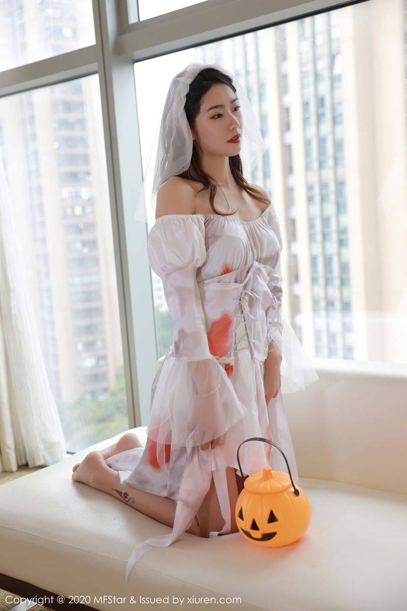 模范学院美女模特方子萱万圣节鬼新娘主题美感与魅惑写真-34