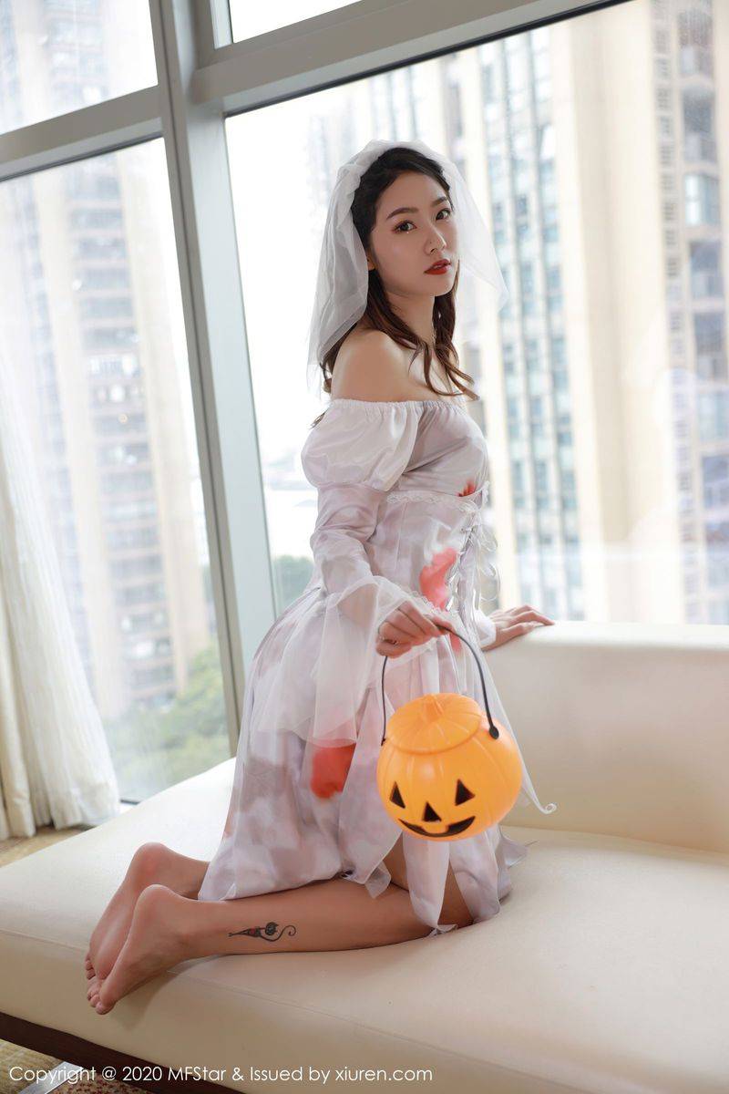 模范学院美女模特方子萱万圣节鬼新娘主题美感与魅惑写真-56