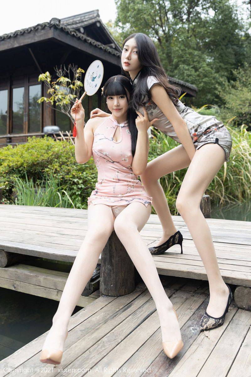 秀人网性感姐妹花Flower朱可儿&玥儿玥er丝袜美腿媚态合集-35