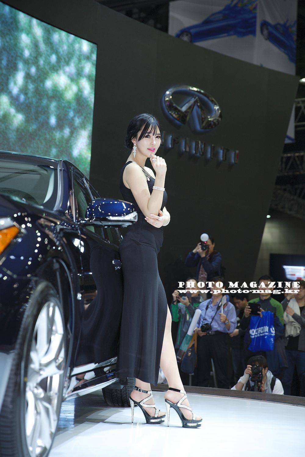 韩国香车美女崔星河优雅长裙系列车展优雅现场拍摄写真-57