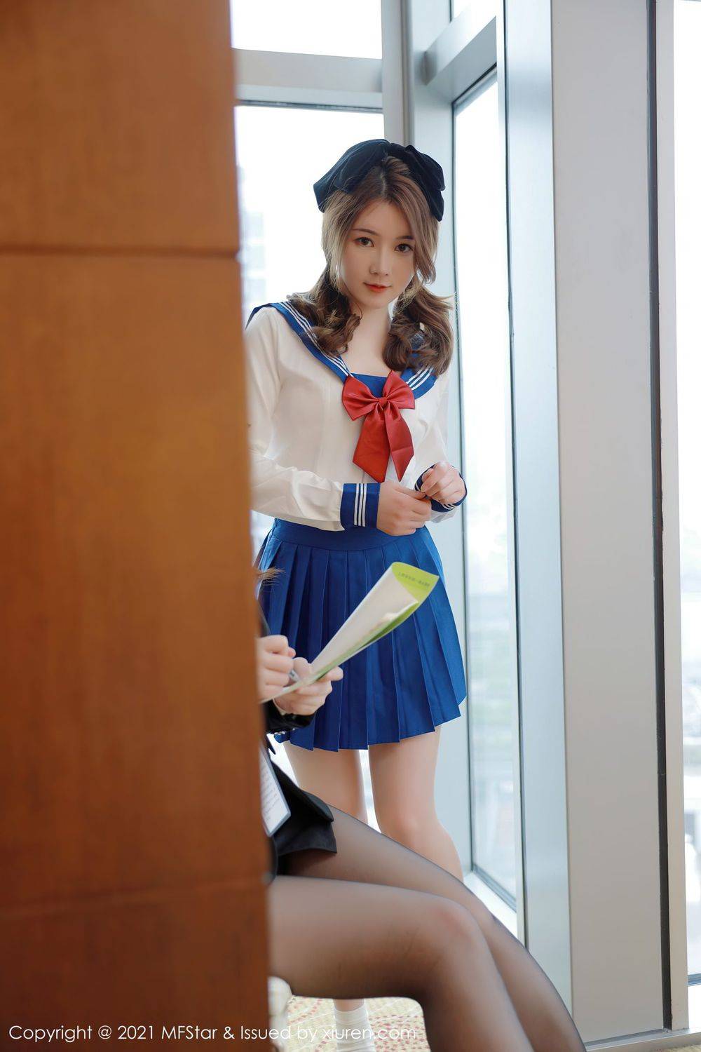 模范学院美女姐妹花白茹雪Abby教师水手服师生情系列写真-7