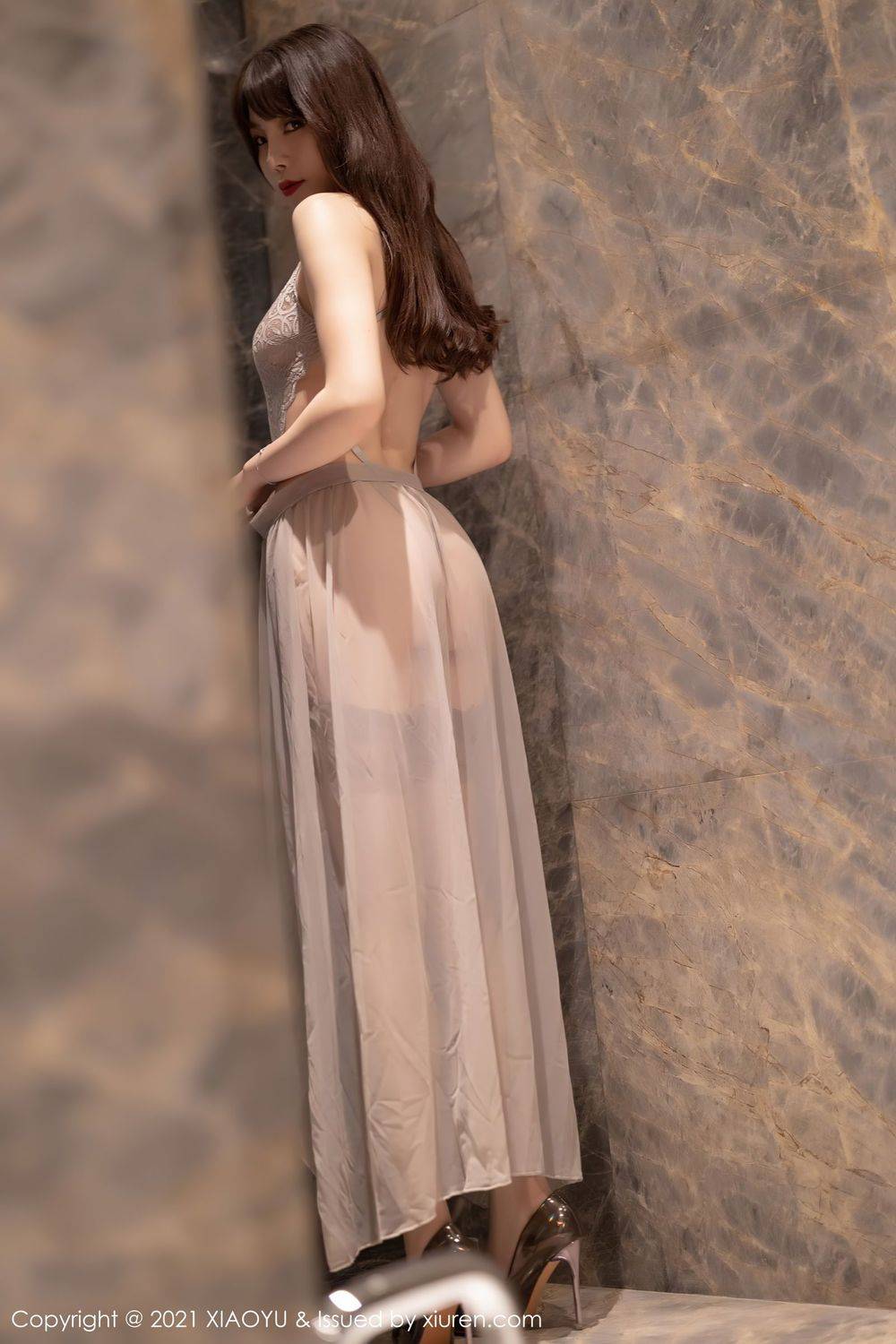 语画界性感女神芝芝Booty丝袜美腿高开叉长裙系列足量写真-66