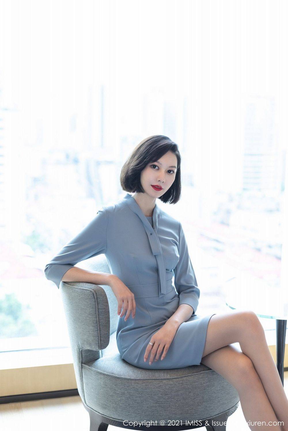 爱蜜社美女模特付艺轩Renee镂空内衣+丝袜美腿系列性感写真-4