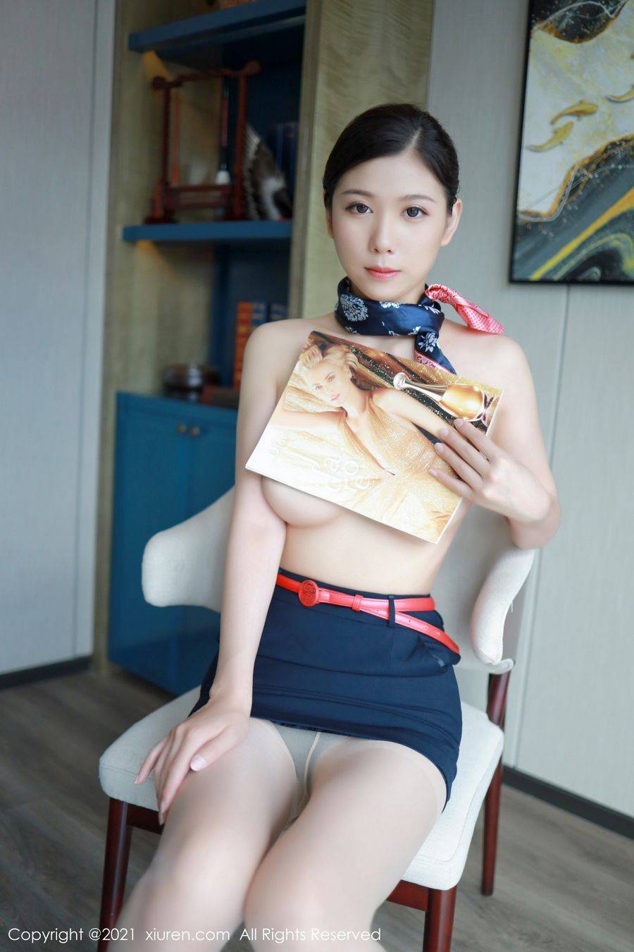 秀人网美女模特李雅柔高挑身材空姐制服内衣系列性感写真-34