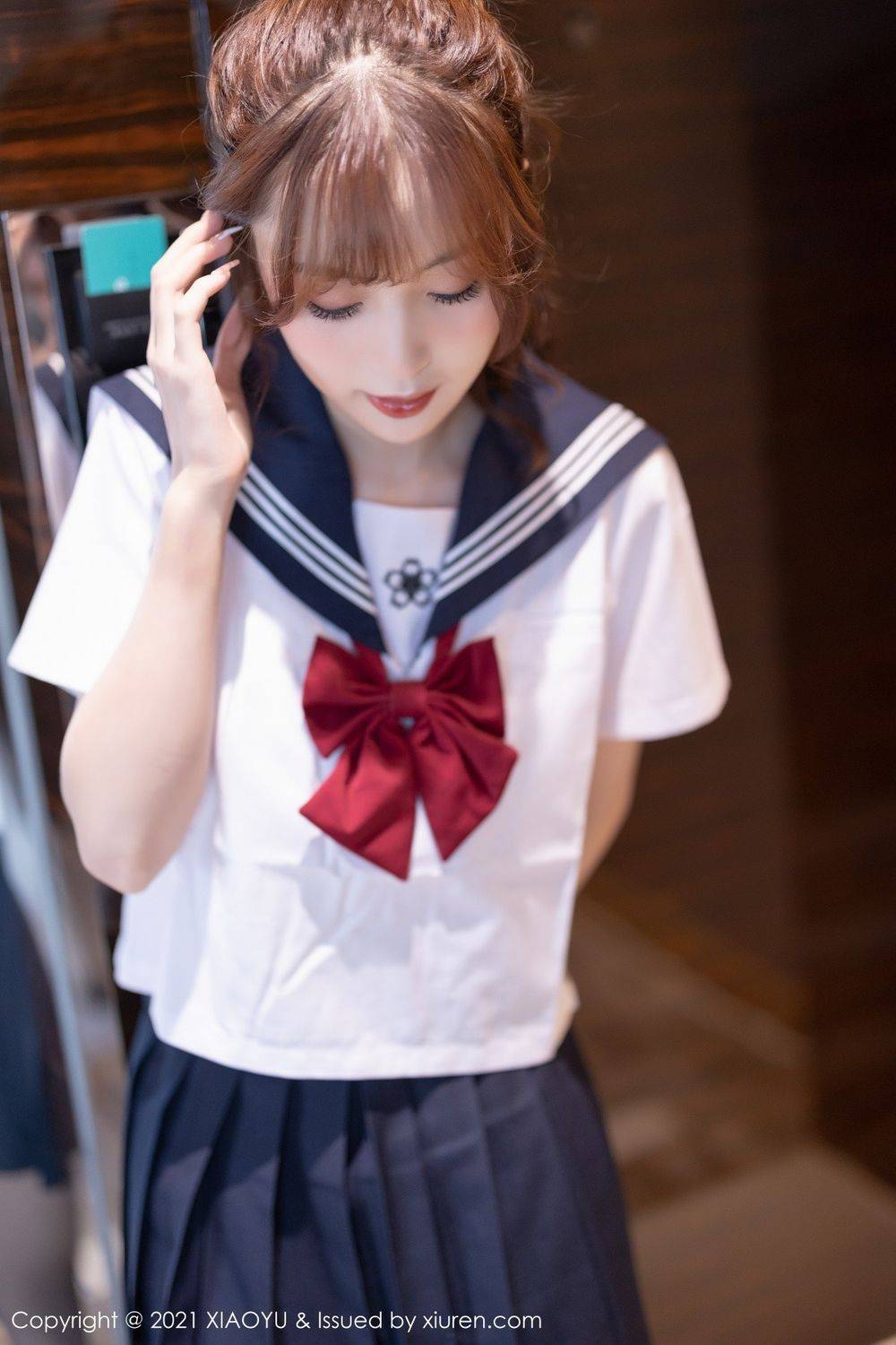 语画界美女模特林星阑黑丝美腿JK制服娇媚系列性感写真-2