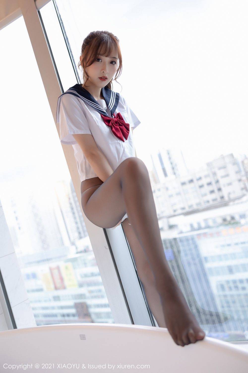 语画界美女模特林星阑黑丝美腿JK制服娇媚系列性感写真-42