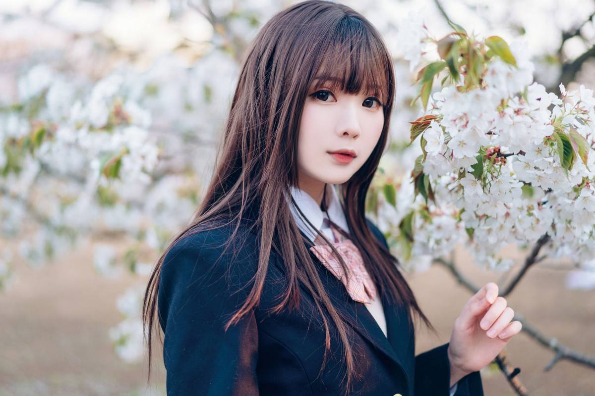 微博妹纸霜月shimo女仆装+清纯学生JK制服迷人性感户外写真-33