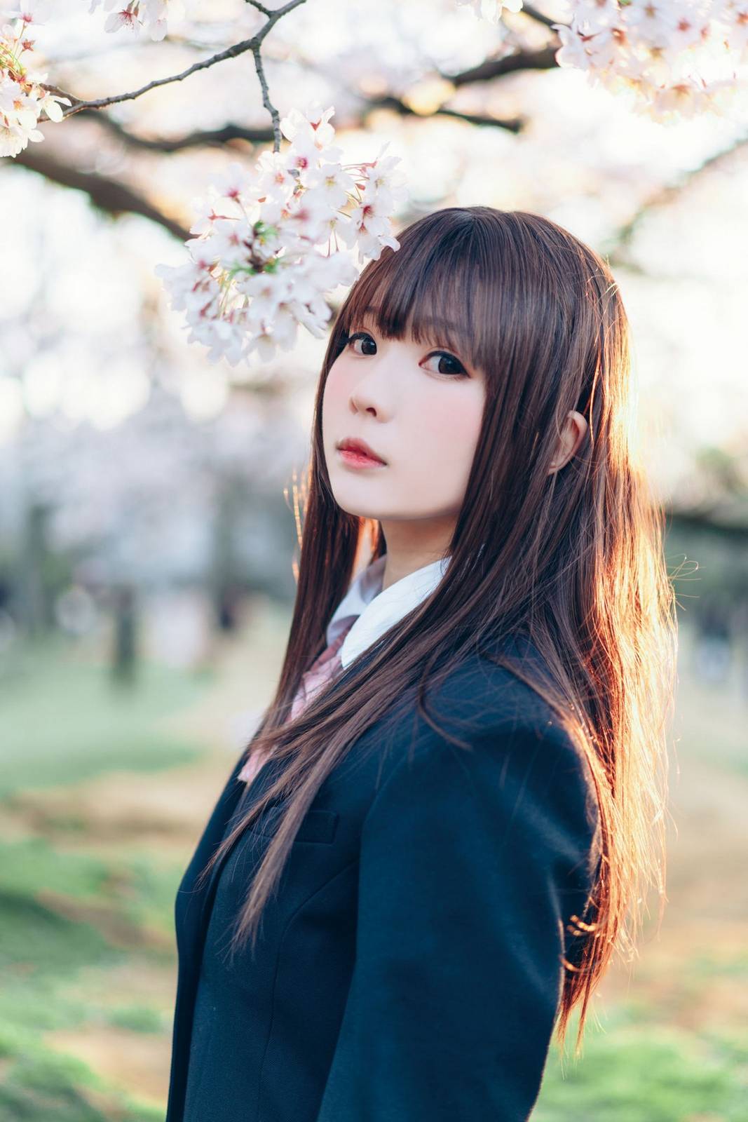 微博妹纸霜月shimo女仆装+清纯学生JK制服迷人性感户外写真-42