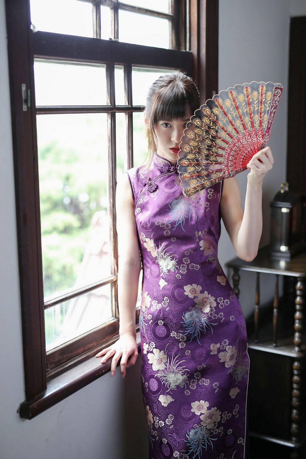 日本美女生田衣梨奈高开叉旗袍+海边比基尼系列性感写真-6