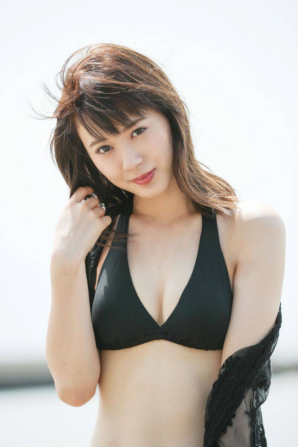 日本美女生田衣梨奈高开叉旗袍+海边比基尼系列性感写真-61
