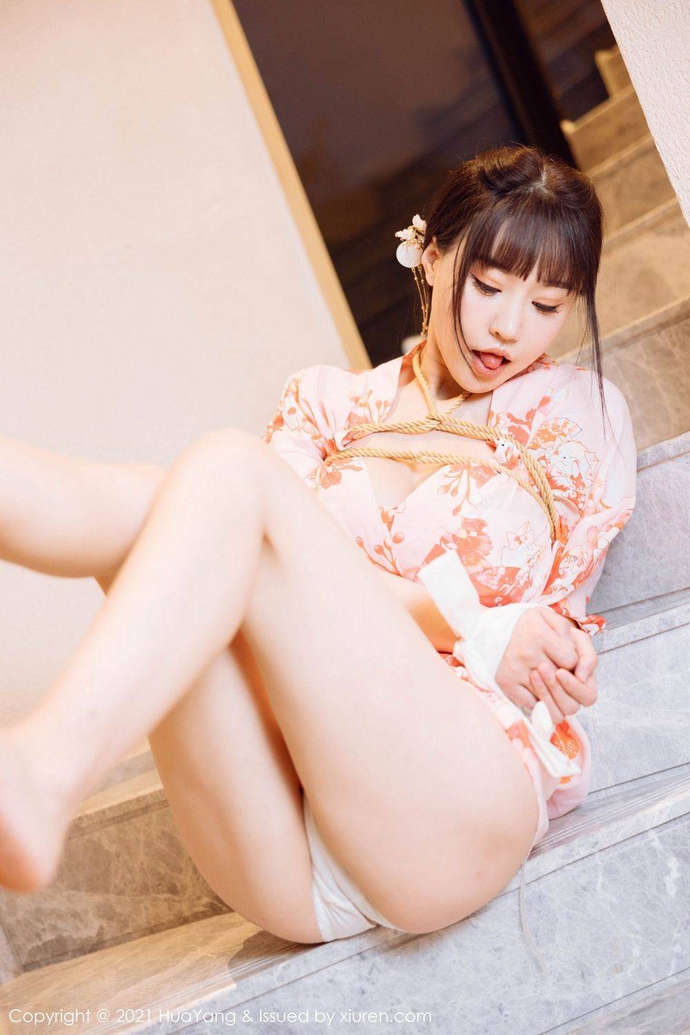 HuaYang花漾美女模特Flower朱可儿色彩缤纷和服系列成都旅拍-8