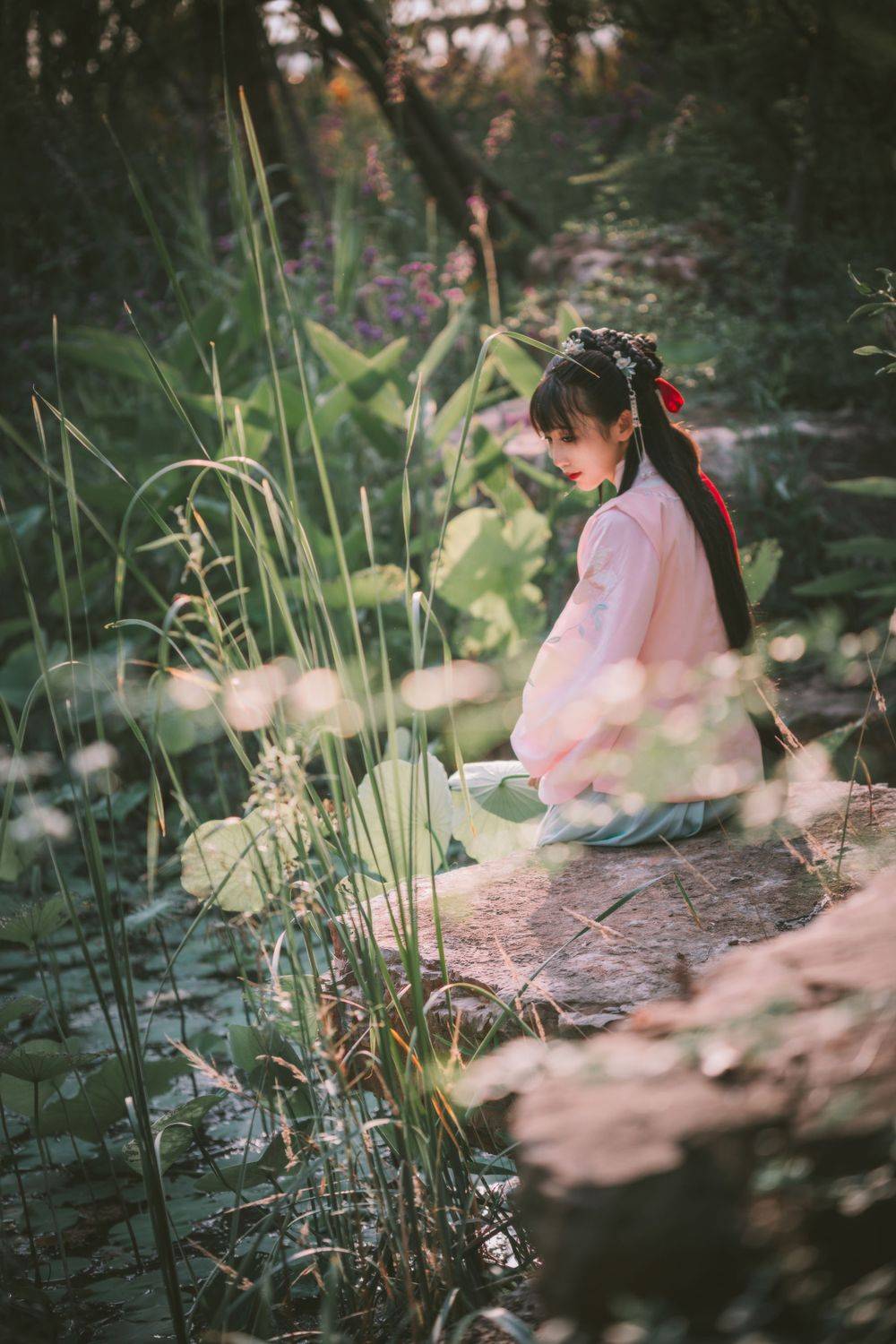 网络红人面饼仙儿明治汉服装扮大家闺秀邻家系列写真-14