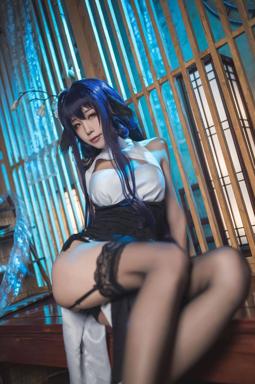 动漫博主水淼aqua黑丝美腿吾妻主题COS系列套图-14