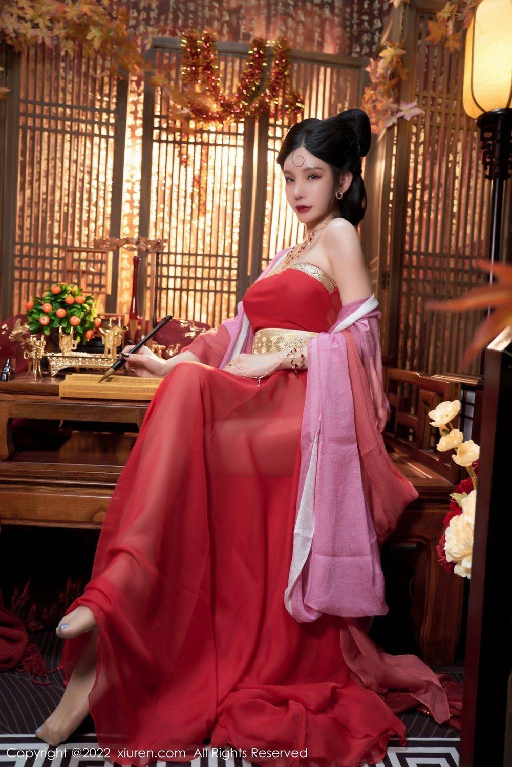 秀人网性感女神周于希Sally古装服饰饰演妲己主题三亚旅拍-5