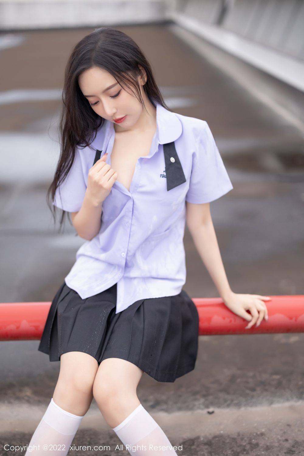 秀人网性感女神王馨瑶yanni端庄气质搭配黑色短裙制服写真-14