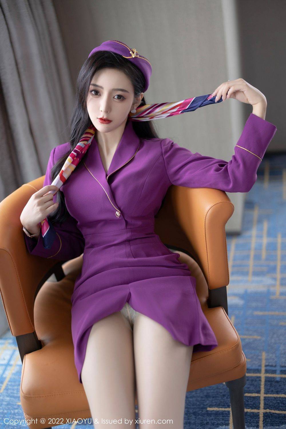 语画界性感女神王馨瑶yanni紫色套装制服诱惑丝袜系列写真-15
