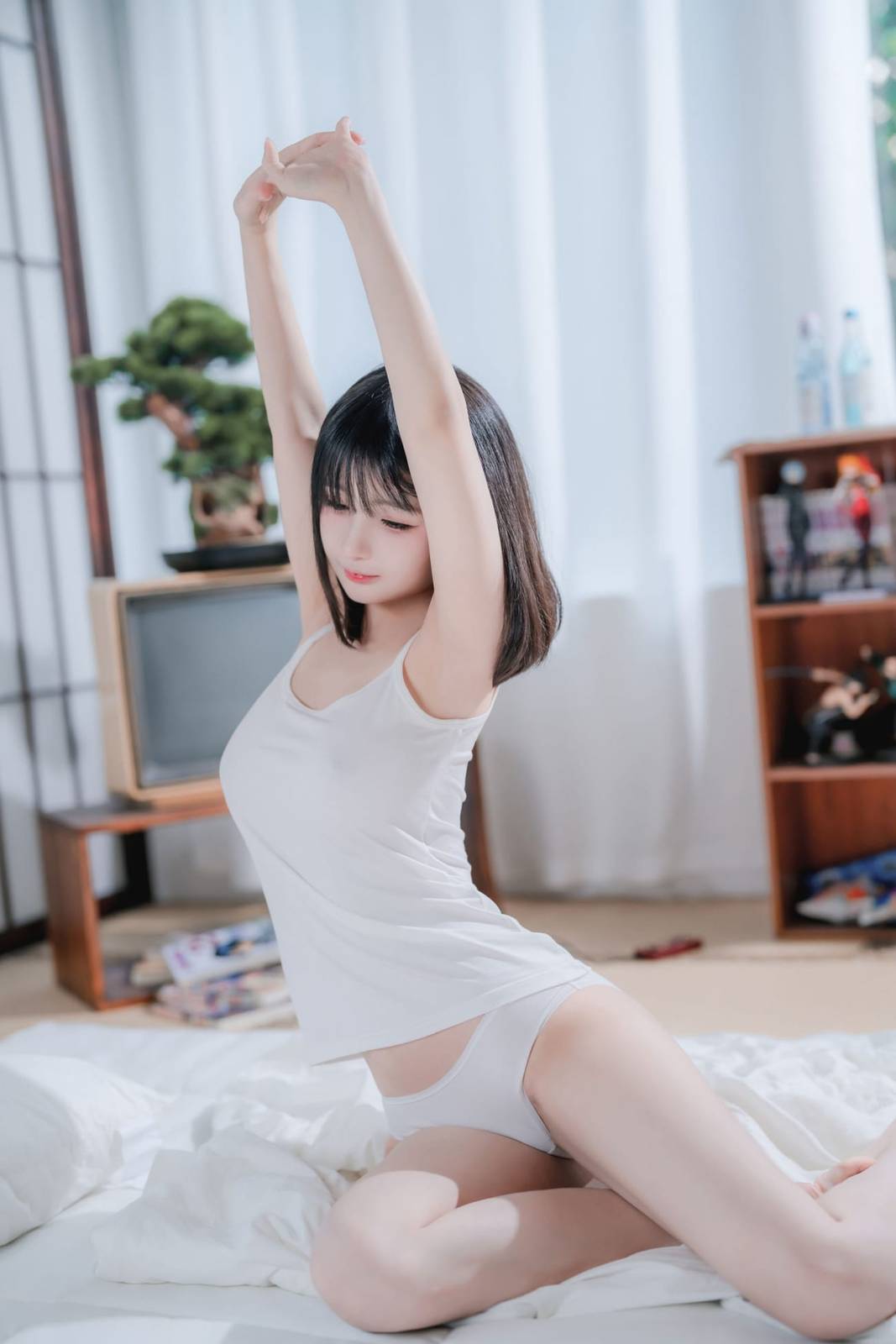 性感少女桜井宁宁白色居家服饰夏日情事主题私房写真-9