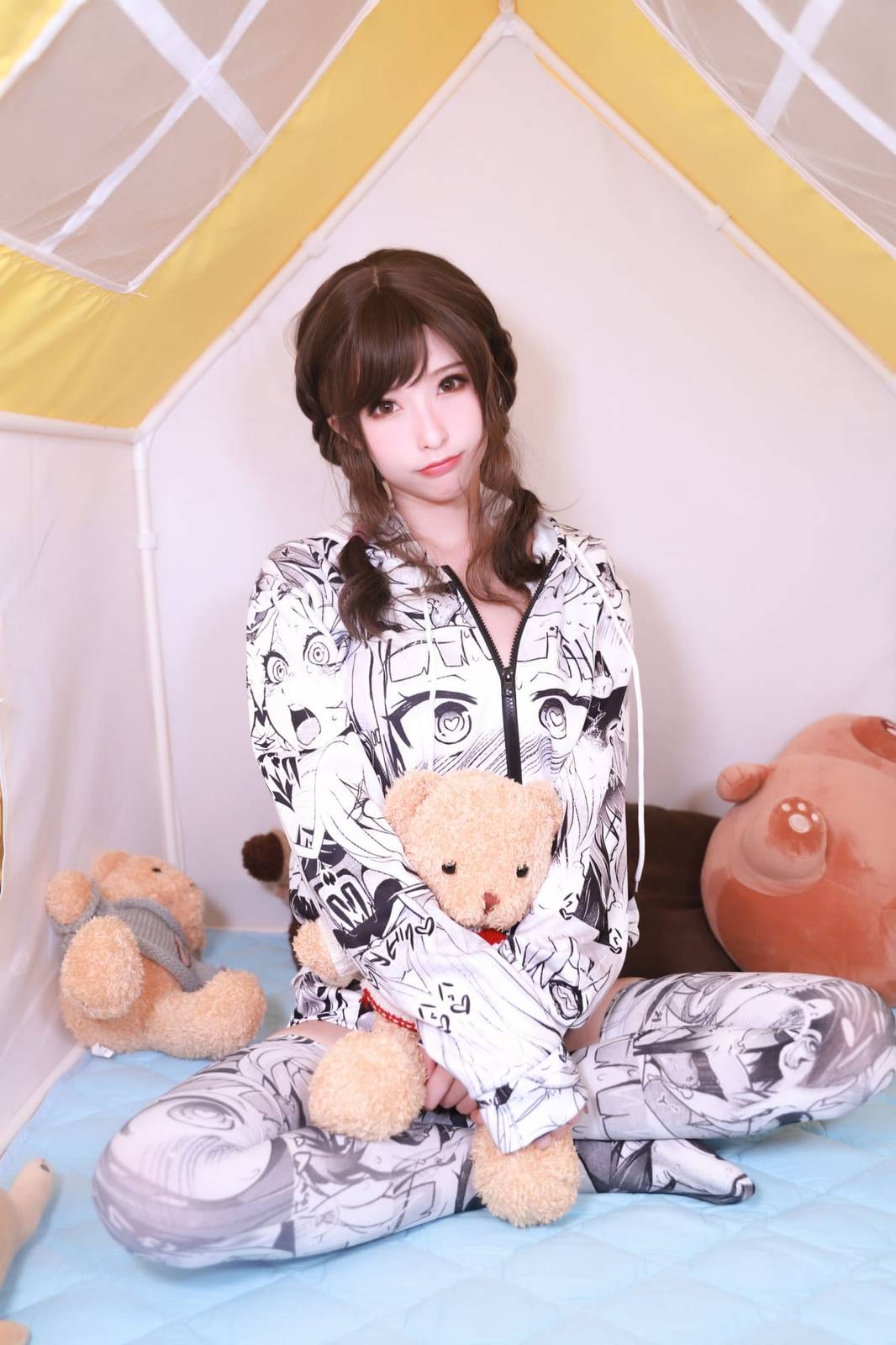 网络美女清水由乃双马尾内衣系列漫画女孩主题写真-3