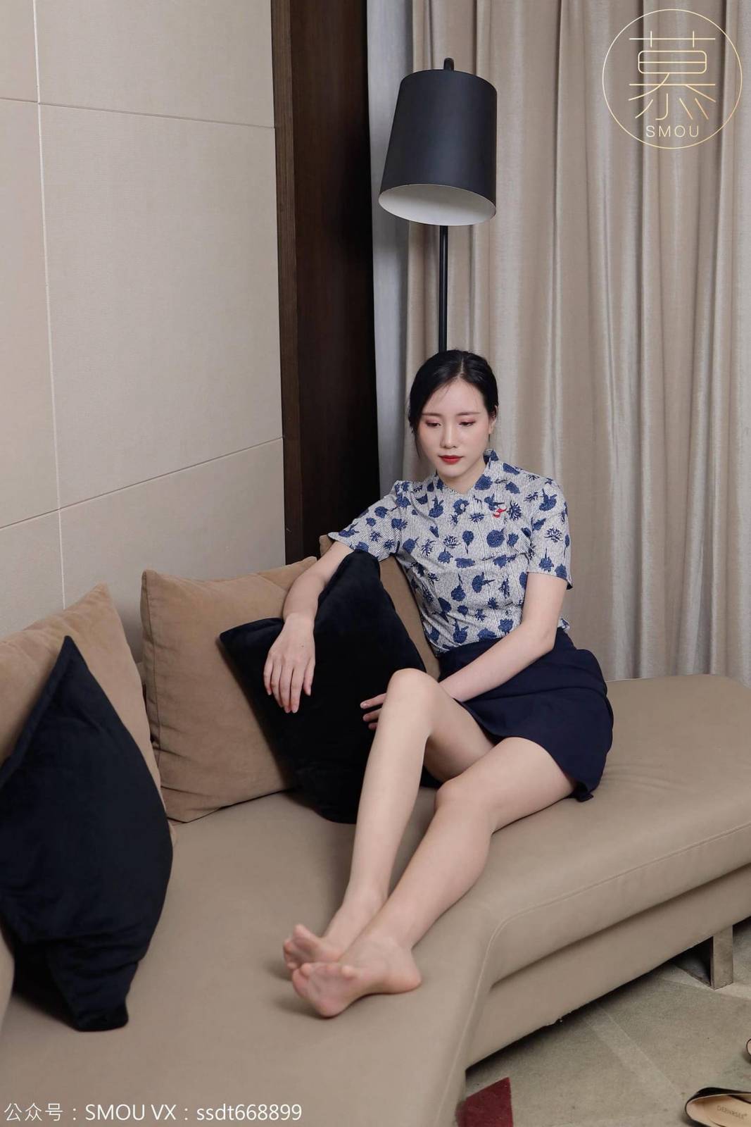 SMOU丝慕蜜系列紫宁空姐制服丝袜美腿居家系列私房写真-24