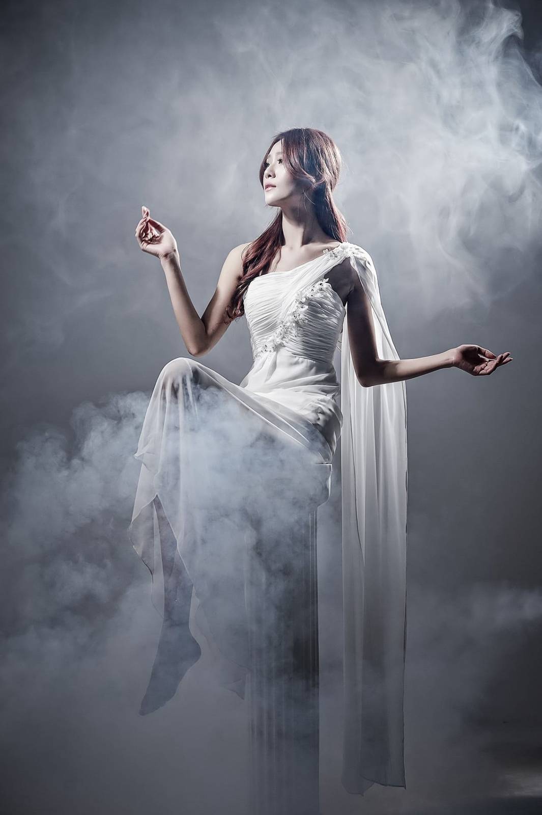 台湾腿模Winnie小雪/庄温妮红色旗袍仙气古风系列私房写真-48