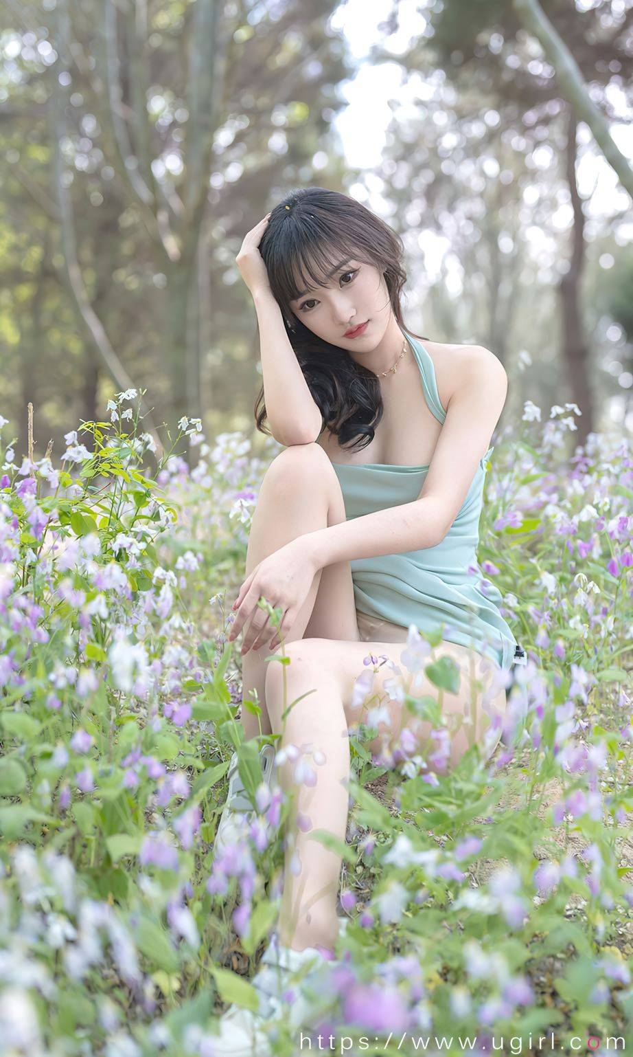 尤果圈美女模特西门小玉若说花事了幸福知多少户外写真-14