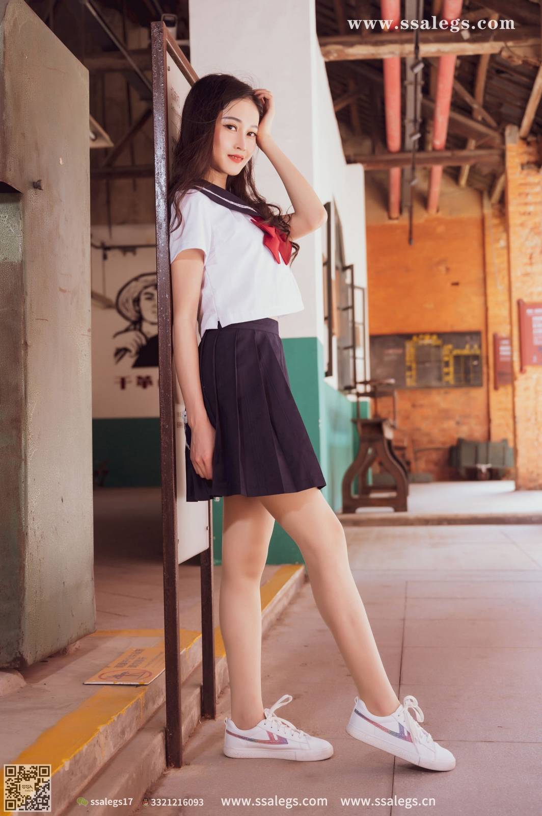 SSA丝社模特漫漫白色JK制服搭配原色丝袜超清写真-6