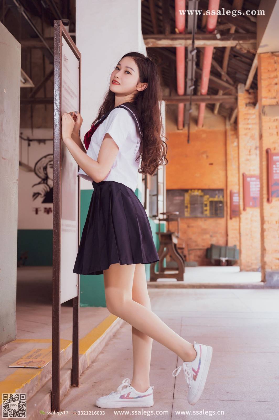 SSA丝社模特漫漫白色JK制服搭配原色丝袜超清写真-7