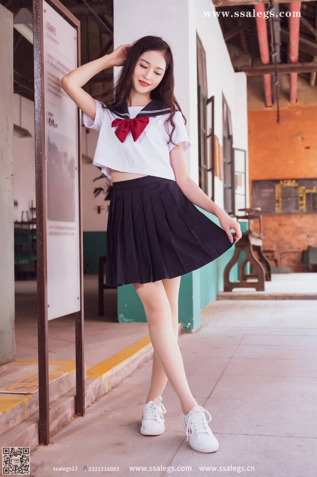 SSA丝社模特漫漫白色JK制服搭配原色丝袜超清写真-10