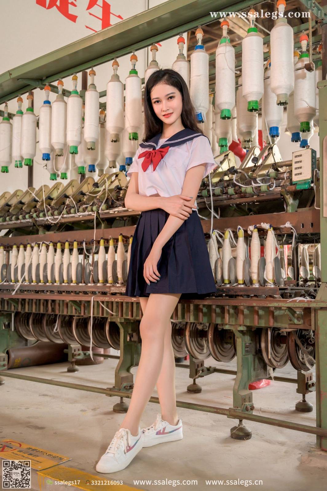 SSA丝社模特漫漫白色JK制服搭配原色丝袜超清写真-17