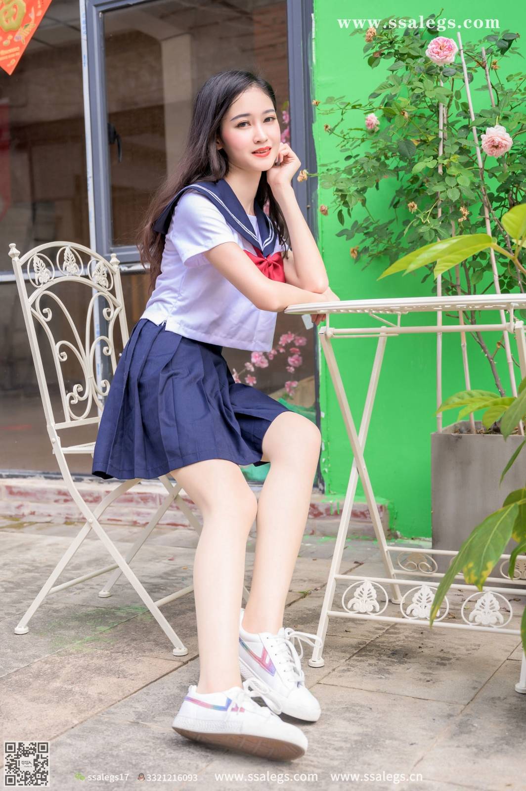 SSA丝社模特漫漫白色JK制服搭配原色丝袜超清写真-30