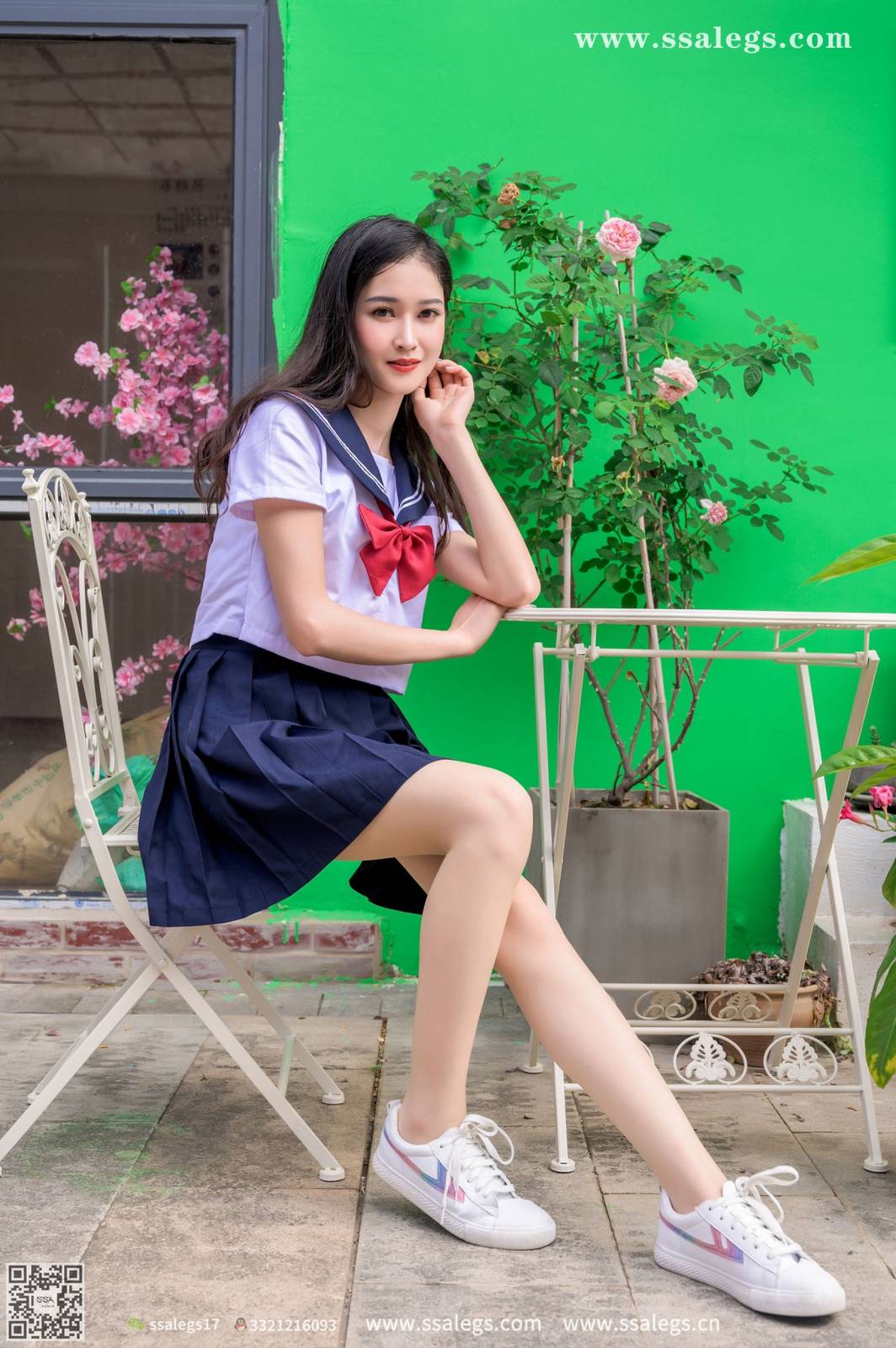 SSA丝社模特漫漫白色JK制服搭配原色丝袜超清写真-33