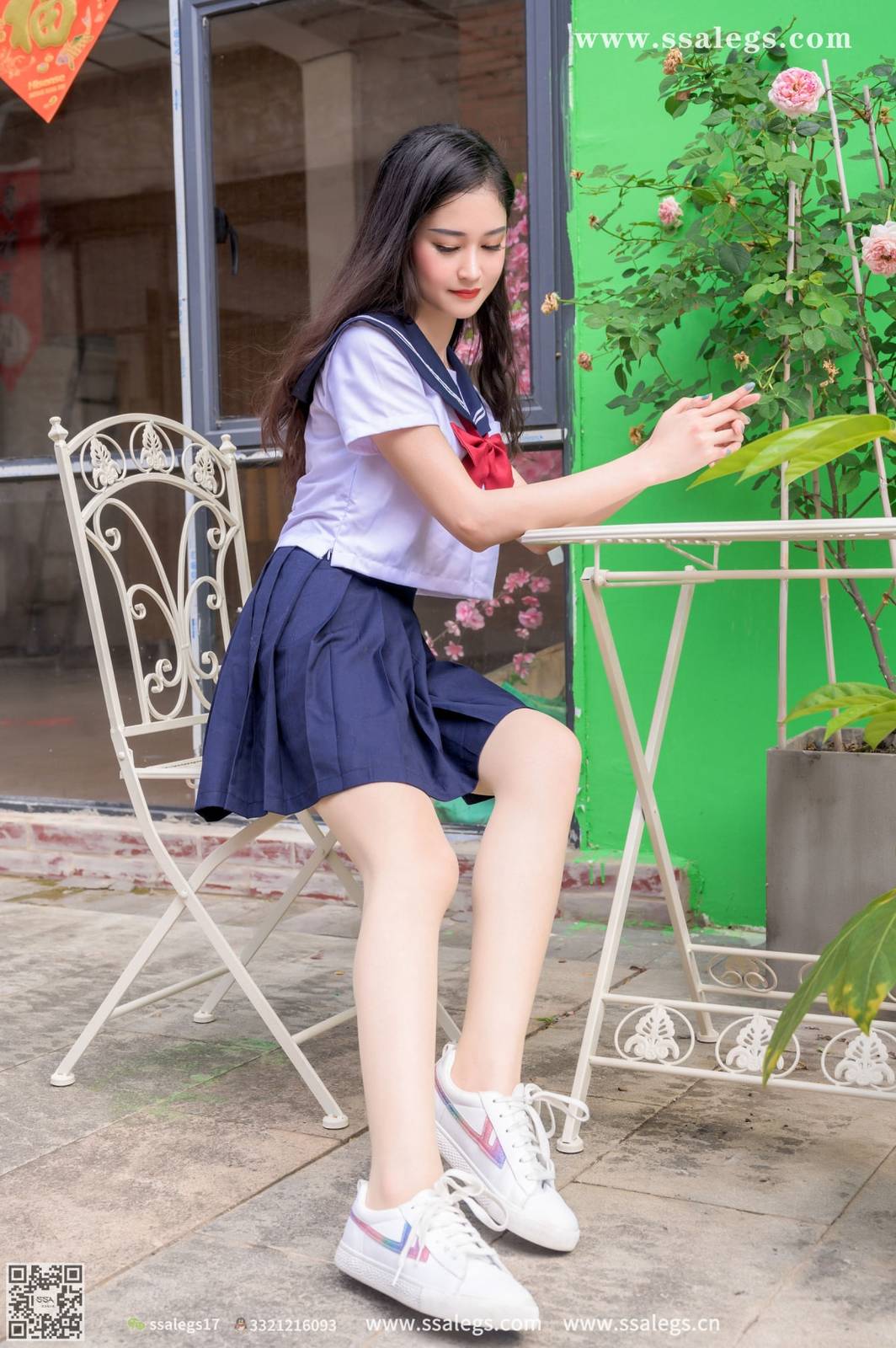 SSA丝社模特漫漫白色JK制服搭配原色丝袜超清写真-31