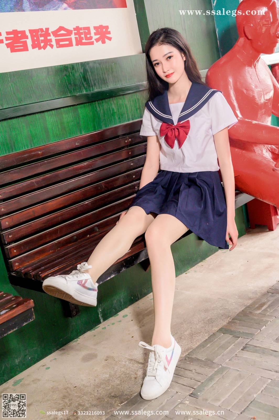 SSA丝社模特漫漫白色JK制服搭配原色丝袜超清写真-43