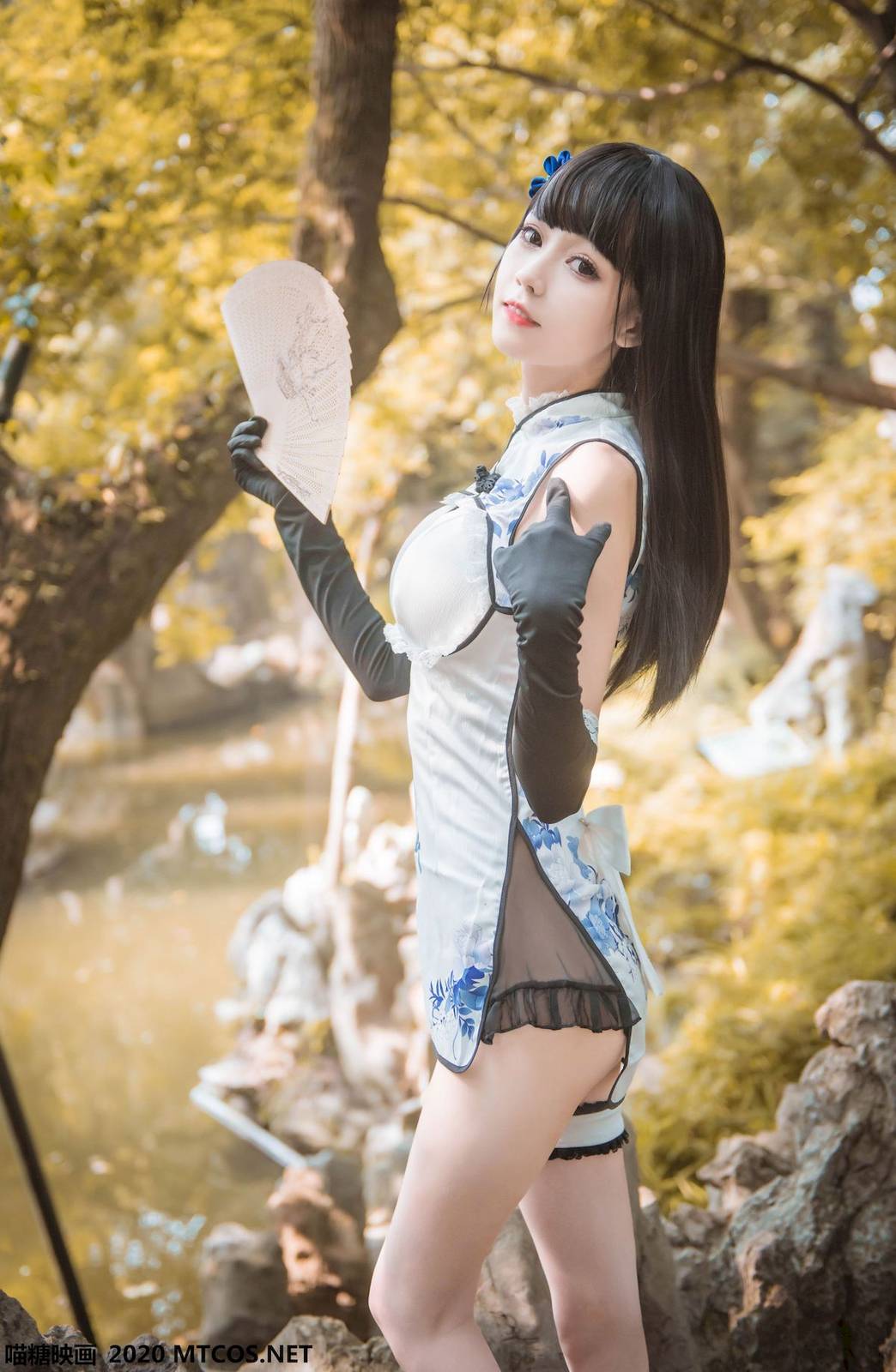 喵糖映画清纯萝莉你的负卿瓶儿旗袍青花瓷风格写真-15